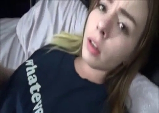 Very teen sister gives me a deep blowjob